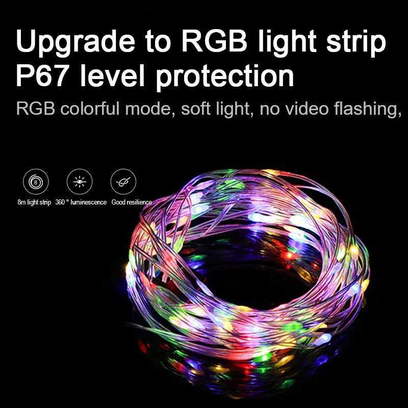 LED Light String Portable Camping Lights 1800mAh Rechargeable 8m Outdoor Atmosphere Tent Wedding Christmas Decor Strip Star Lamp M251115