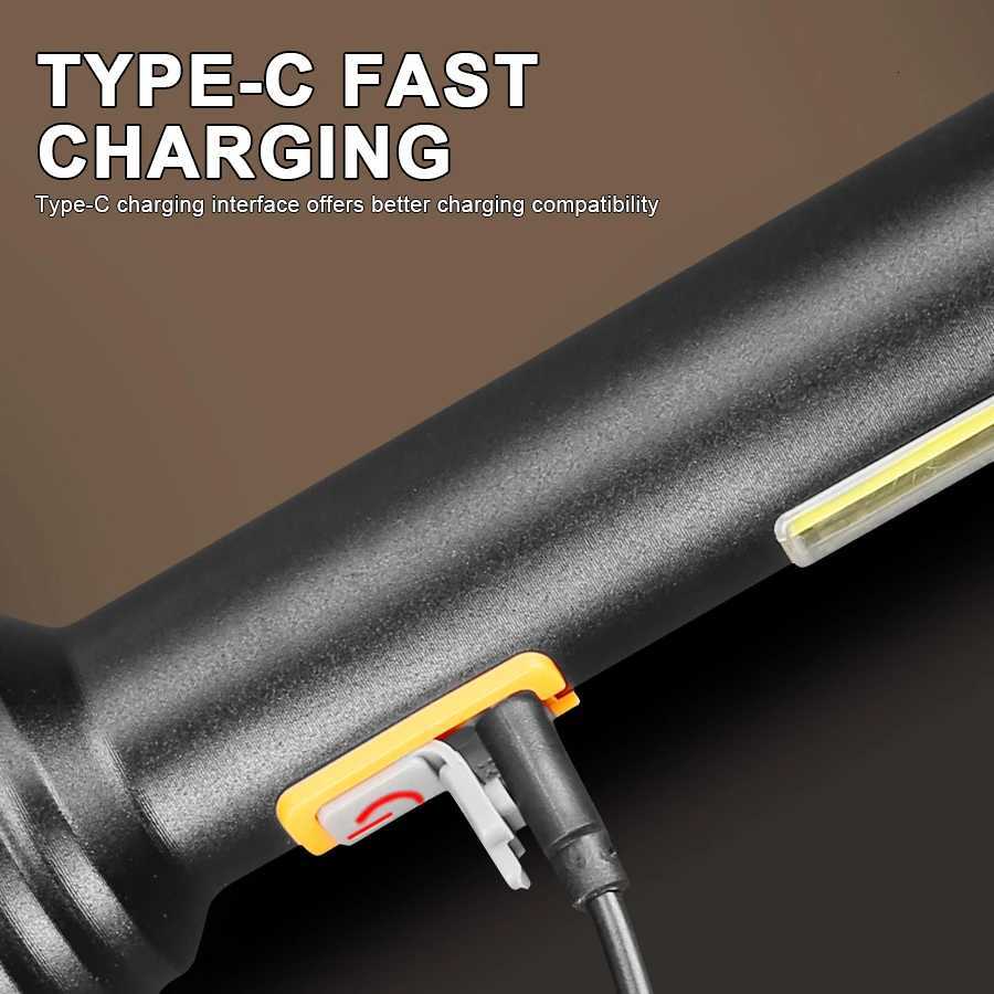 Heinast Powerful LED Flashlight USB C Rechargeable Torch COB Floodlight Outdoor Camping Fishing Tent Lantern Portable Spotlight M251115