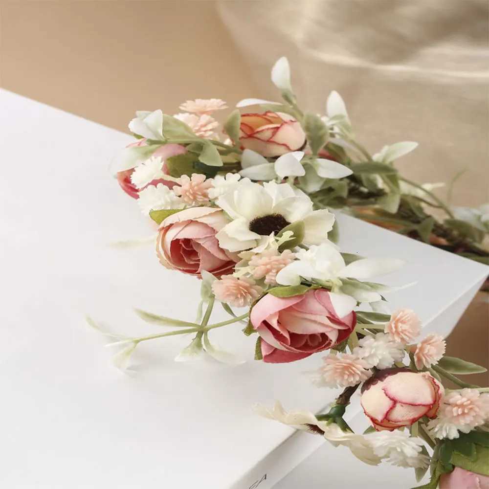 1/2PCS Floral Headband Handmade Girl Garland Headwear Boho Headpiece Wedding Festival Party Decoration Hair WreathM251115