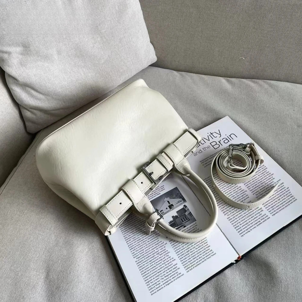 Designer Bag Women Handbags Shoulder Bag 2025 Original Beige Natural First Layer Cowhide Office Fashion Commuter Shoulder Bag