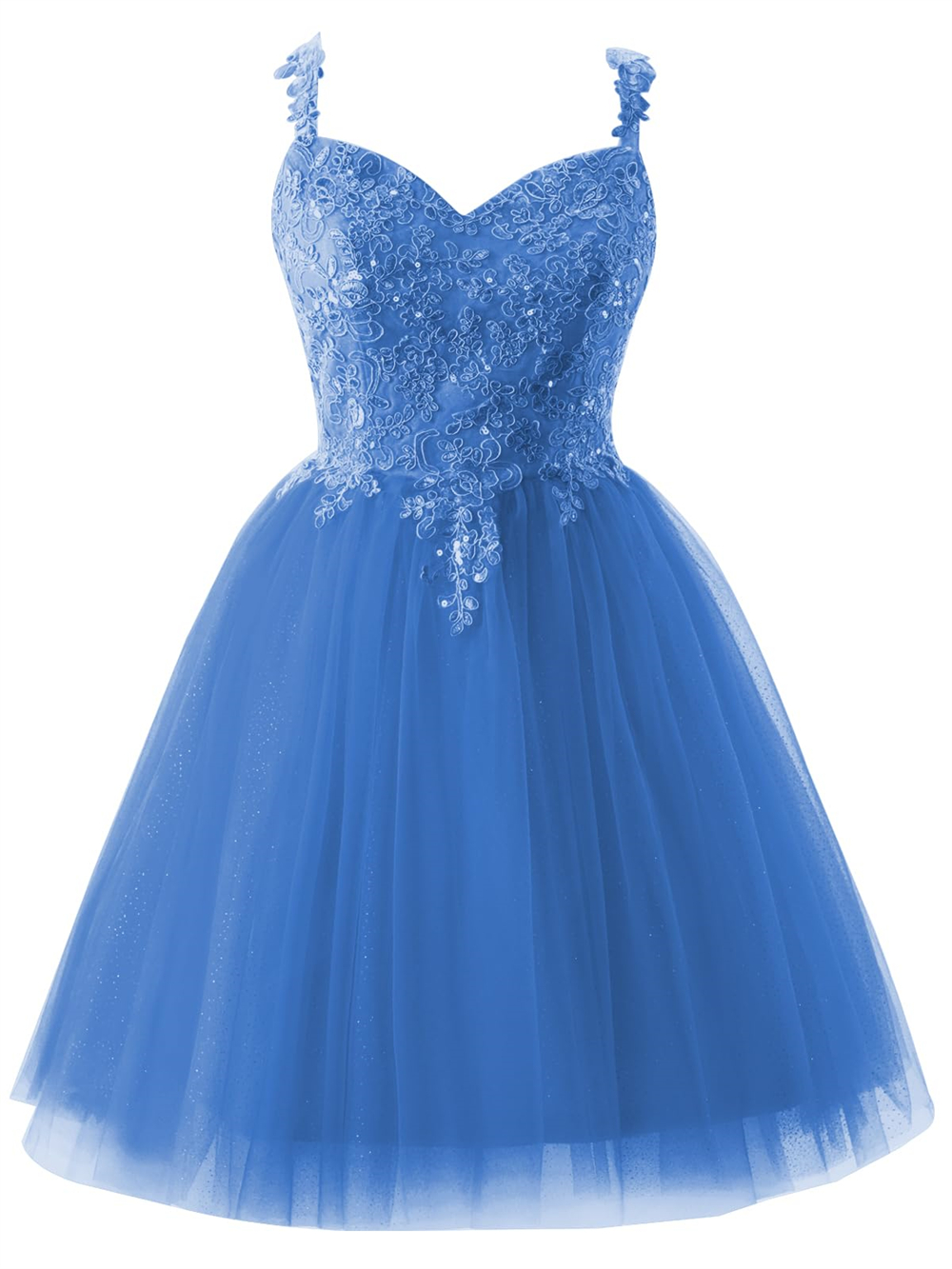 Short Homecoming Dresses Appliques Sequins Sweetheart Spaghetti Lace-up A-Line Tulle Plus Size Formal Occasion Cocktail Prom Party Graudation Gowns HD