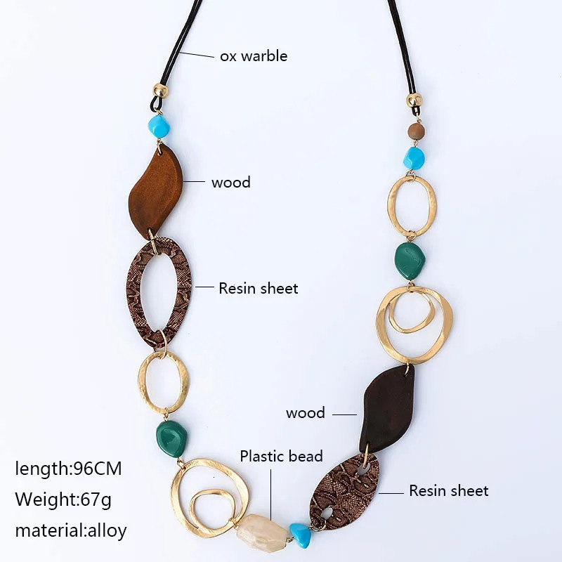 Kaseakia Acrylic Chain Long Necklace Womens Fashion Jewelry Accessories Sweater Chain 250408