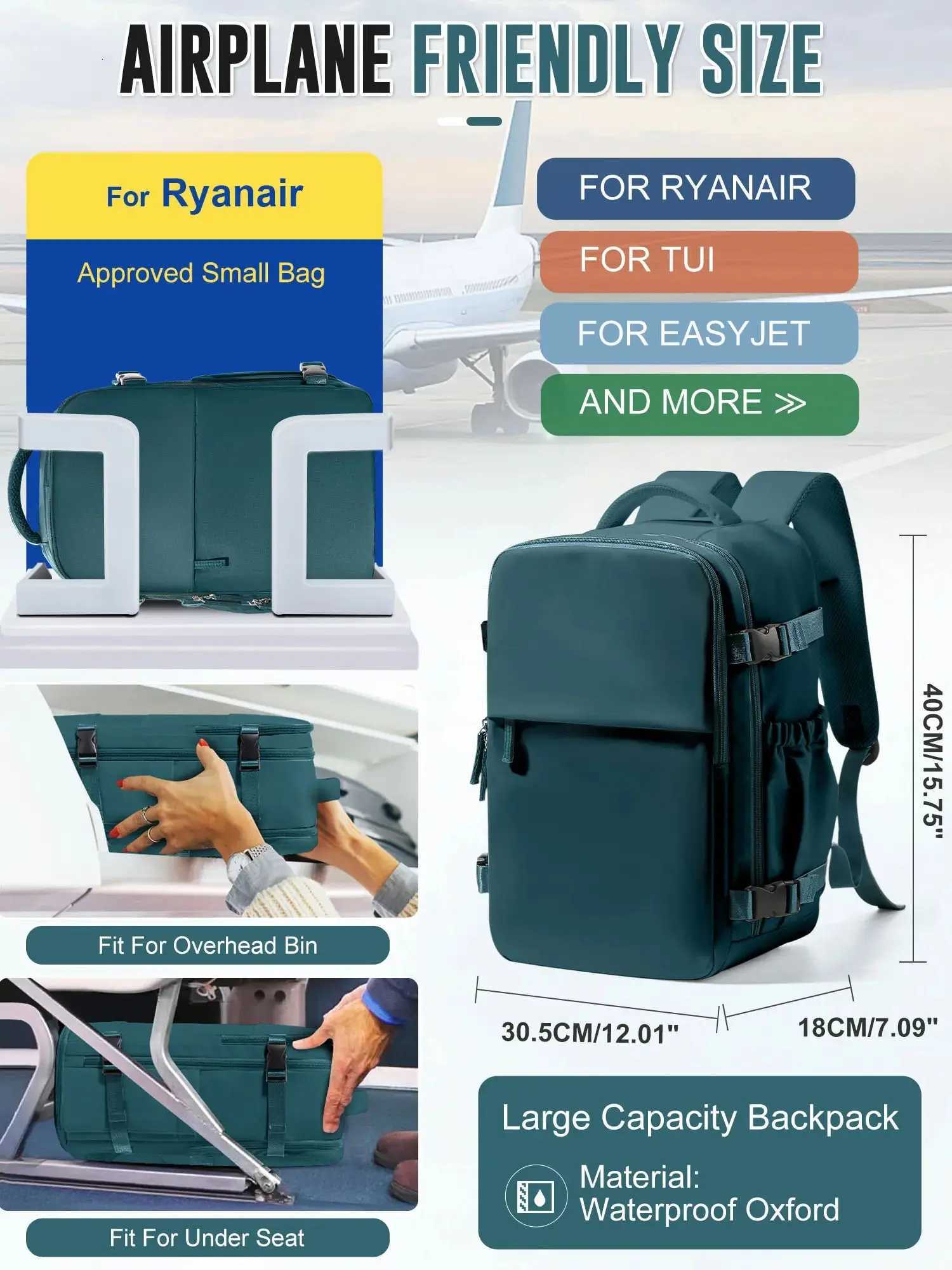 Aviation Backpack Wizzair 40x30x20 Air Vacuum Storage Bags With Travel Backpack for Men WomenRyanair Notebook Backpack for WorkW251114