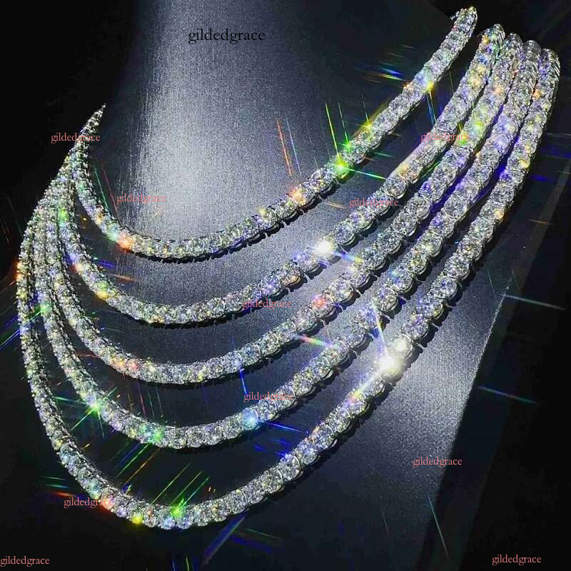 5mm Diamons Moissanite Chains Gold Iced Out Tennis Chain for Men Fashionable man Women Hip hop Fashion Jewelry Hip Hop Necklace