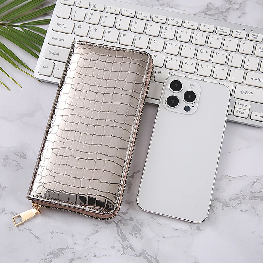 Fashionable stone patterned wallet glossy surface multifunctional large capacity bank card holder multi slot card bag 250410