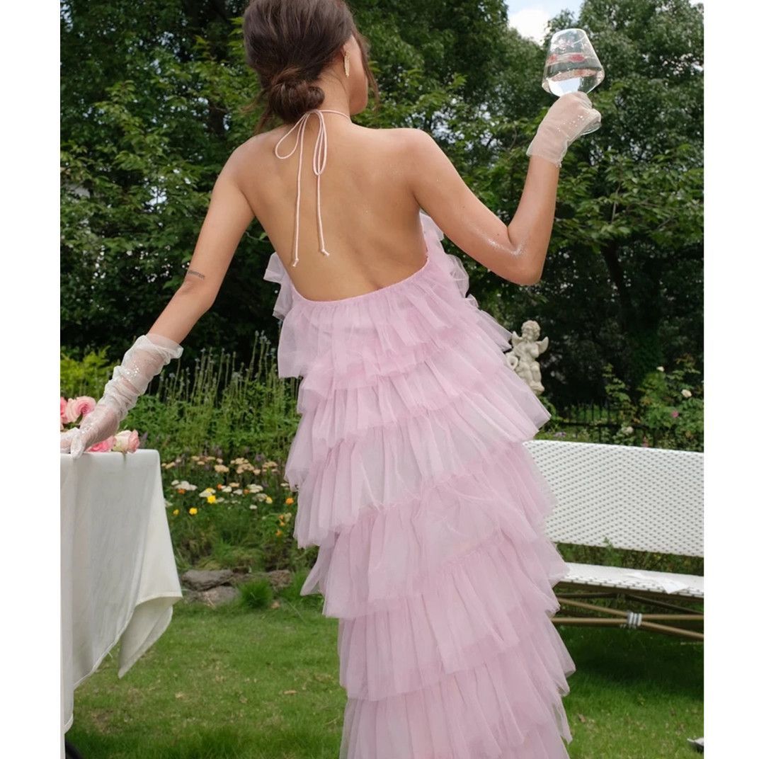 Princess Halter Short Prom Dresses Tired Tulle Women Formal Party Evening Gowns Birthday Party Homecoming Vestidos De Novia 2025