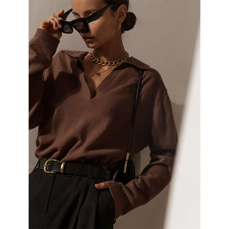 hoodie Mmwomen's Wear Polo Collar Autumn/Winter Casual Versatile Knitted Pullover Sweater For Women jacket