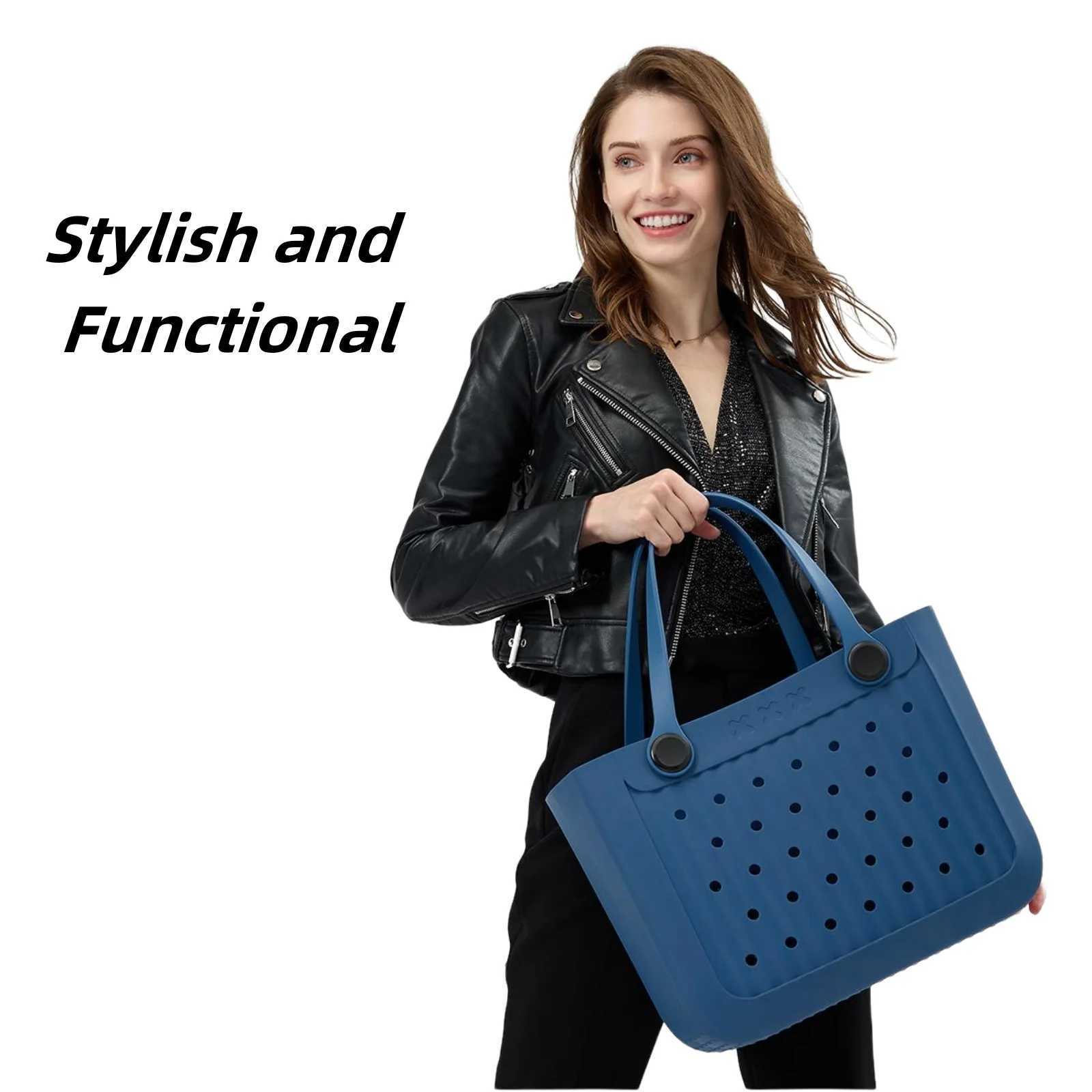 KBTWEILING Beach Handbag Large Travel Bag Womens Washable Outdoor Handbag Rubber EVA Bag for Beach Lake Swimming Pool W250415