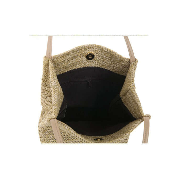 Handmade Beach Bag Korean Straw Woven Casual Weaving, Small And Single Shoulder Ins, New Summer Fresh Bucket Bag, Handheld Women's Bag Kq2