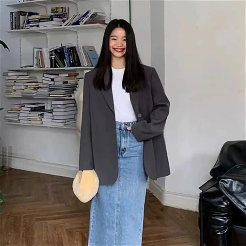 After sew jacket for women casual fashion loose Korean jacket street clothing chic long sleeved full set top 250415