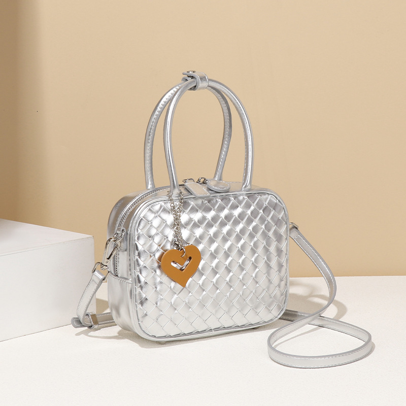 2025 New Woven Bag Women's Fashion PU Leather Handbag Commuter Designer Crossbody Shoulder Bag
