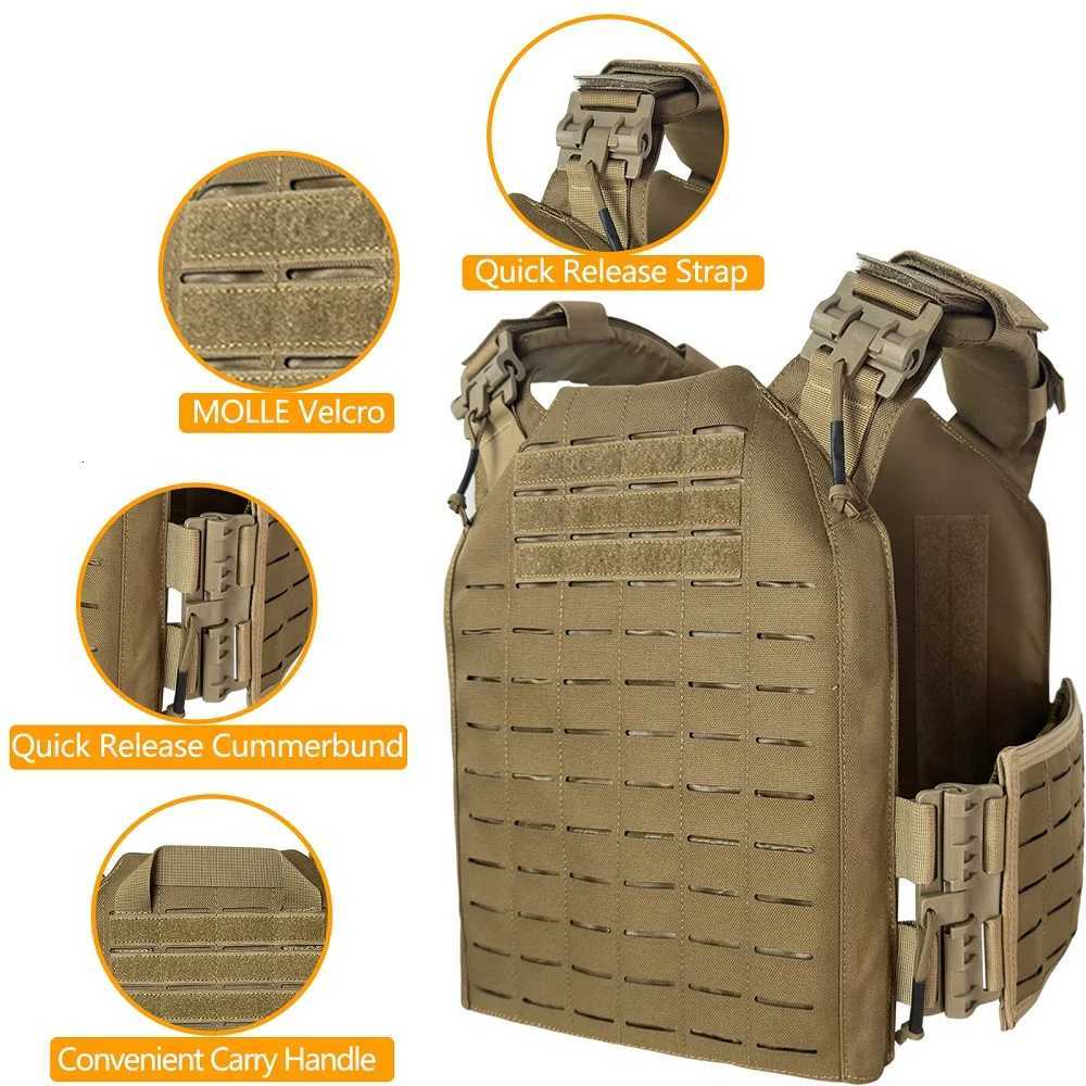 Special Offer Clearance 1000D Nylon Laser Cutting Modular Quick Release Adjustable Tactical Vest for Hunting (CB MCBK) XJ251114