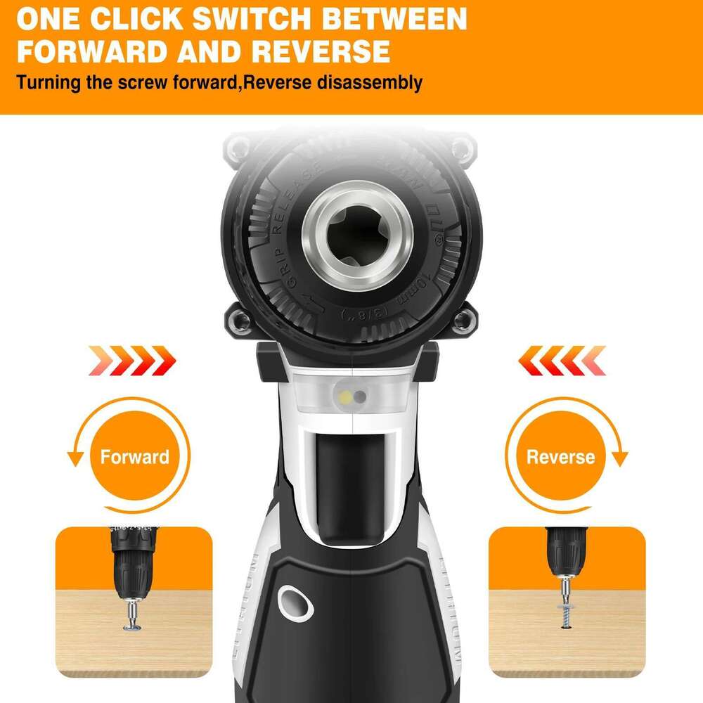 Dayplus 2-In-1 Cordless Drill & Electric Spin Scrubber Cleaning Combi Set W/Battey And Charger 25+1 Keyless,6Pcs Brush