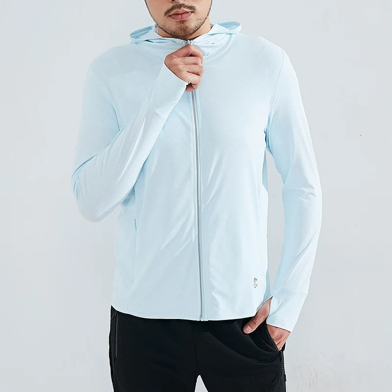 Full Zip Mens Sun Protection Hoodie Shirt UPF 50 Long Sleeve SPF Rash Guard Fishing Swimming Light Weight 250414