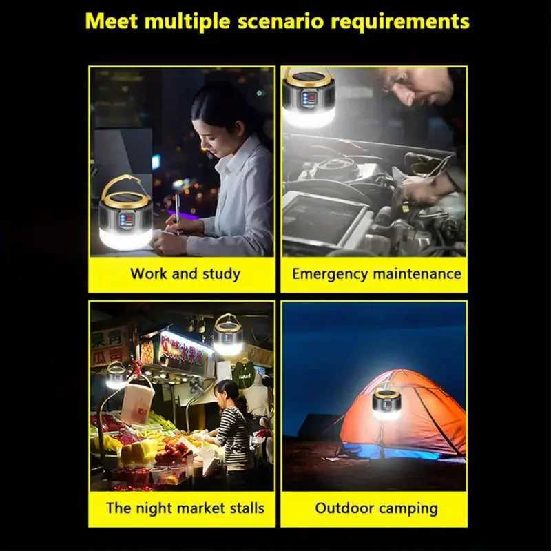 LED Camping Light USB Rechargeable Bulb High Power Outdoor Tent Lamp Portable Lantern Emergency Lighting Lights For BBQ Hiking M251115