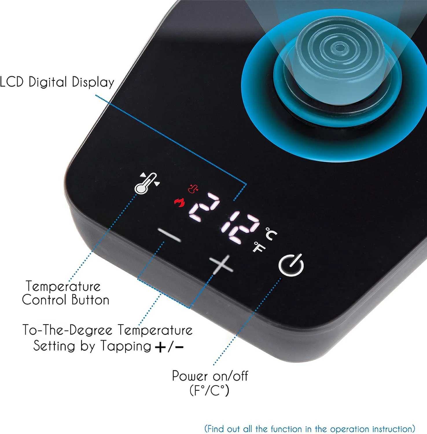 Easyworkz US-grade plug temperature-controlled quick-heating electric gooseneck coffee pot stainless steel hand-drip teapot Y251114