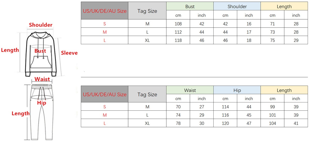 Casual Mens Tracksuit Pants Jacket Sweatsuit Hip Hop Sweatshirt Jogger Suit Set