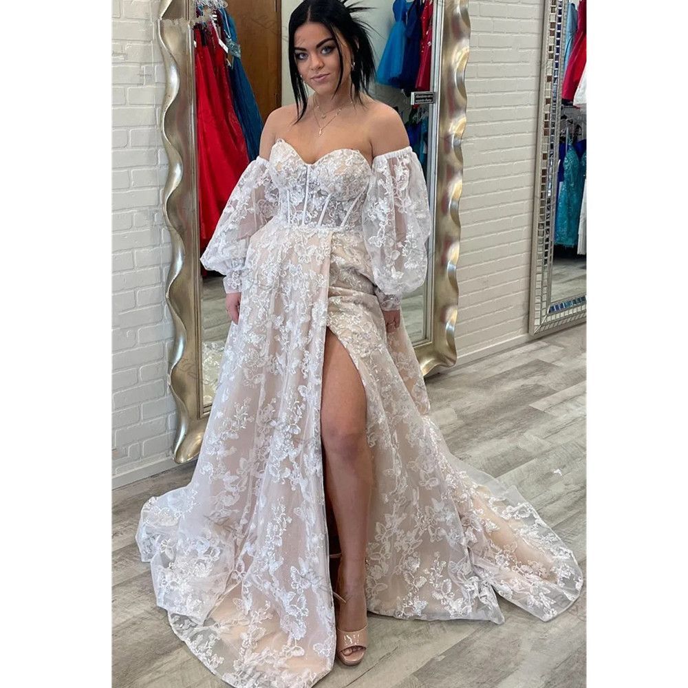 Sparkle Princess Lavender Prom Gowns Bustier Puff Sleeves Lace Long Evening Dresses 2025 Elegant Party Dress Custom Made 01