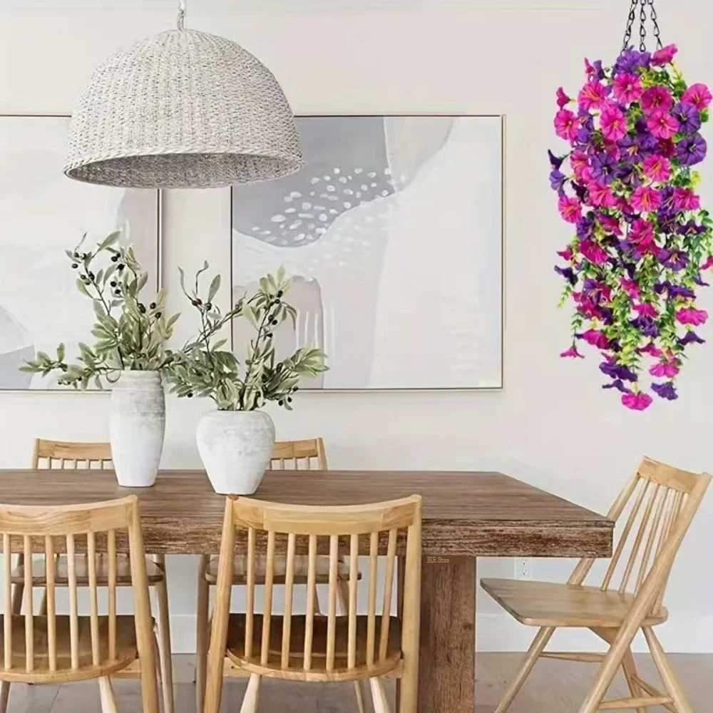 Artificial Flower New Artificial Hanging Flowers and Plants Easter Decoration 2025 UV-resistant and Realistic Room Decor WeddingM251115