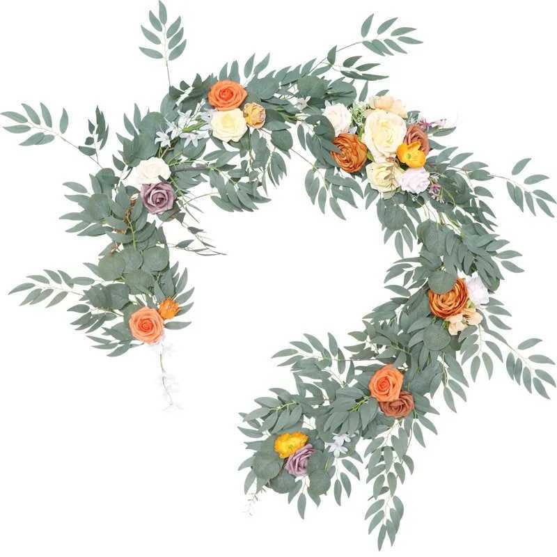 Mori Outdoor Wedding Long Table Flower Sign-in Table Vine Arch Flower Simulation Wedding Photo Props Banquet DecorationM251115