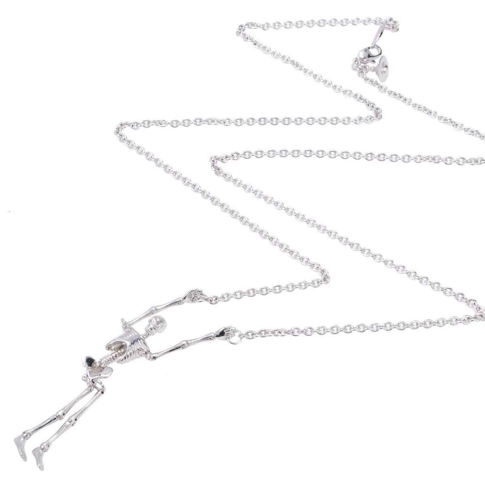 High Version Empress Dowager Saturn Humanoid Skeleton Necklace With Personalized Punk Niche Design, Sweater Chain