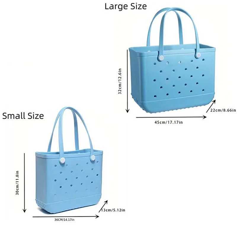 Summer beach handbag EVA waterproof beach bag silicone color handbag printing outdoor basket multi-purpose picnic rubber jelly bag W250415
