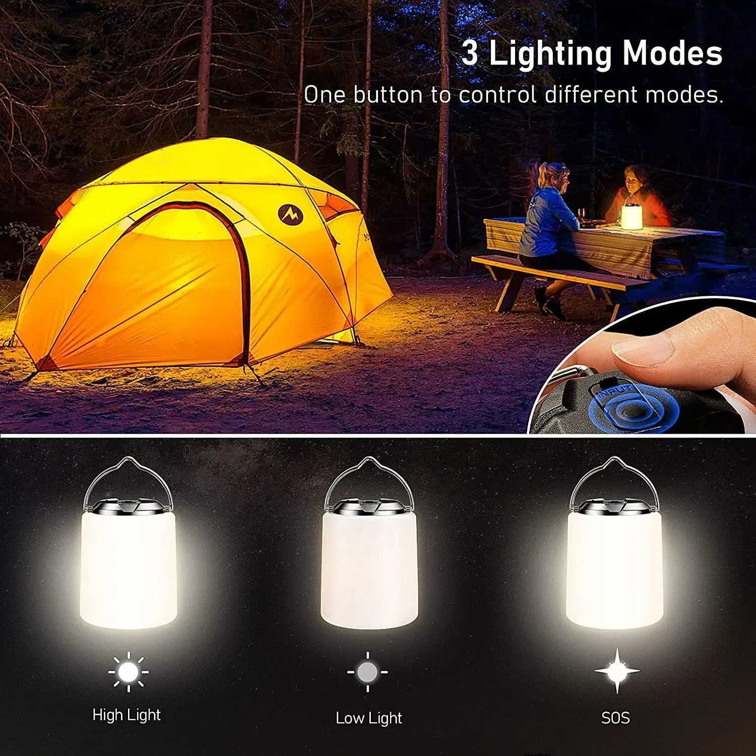 Rechargeable camping light flashlight camping light -3000K warm white light camping/hiking emergency waterproof light M251115