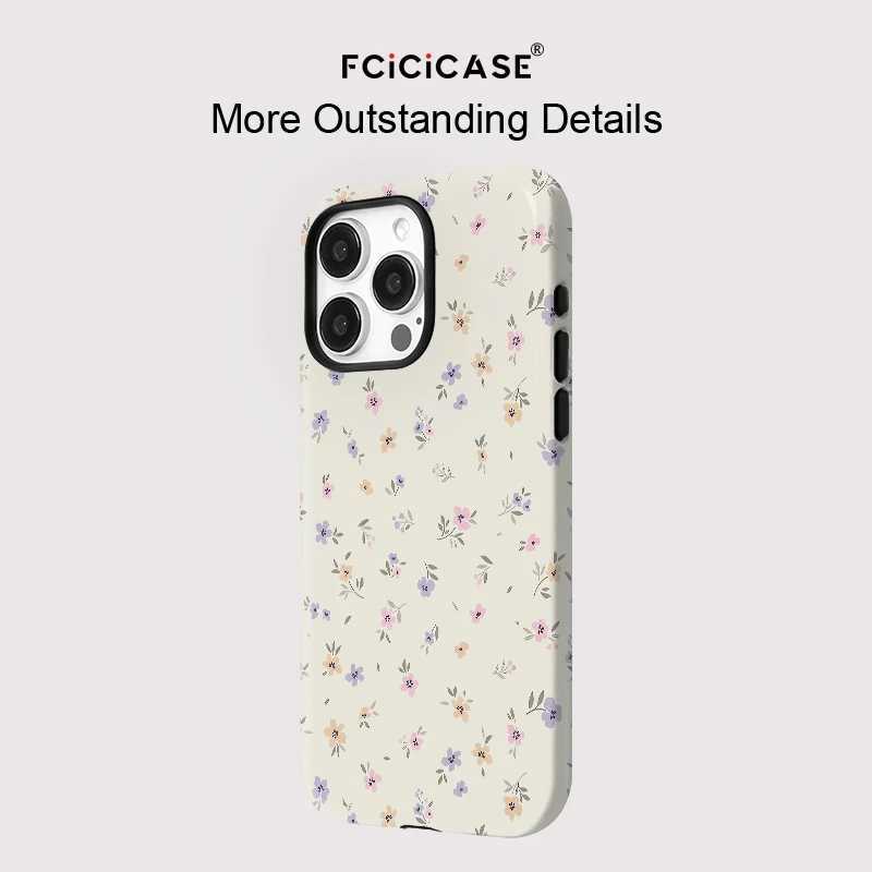 Magnetic For Wireless Charge Case For iPhone 13 12 11 14 Plus 15 Pro 16 Pro Max Acrylic Fashion Little Flower Cover J251202
