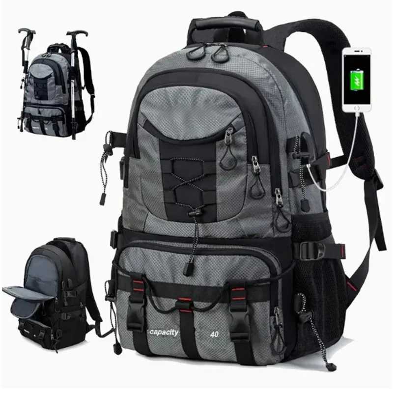 Large capacity backpack professional outdoor hiking and mountaineering bag lightweight and waterproof travel bag usb interfaceW251114