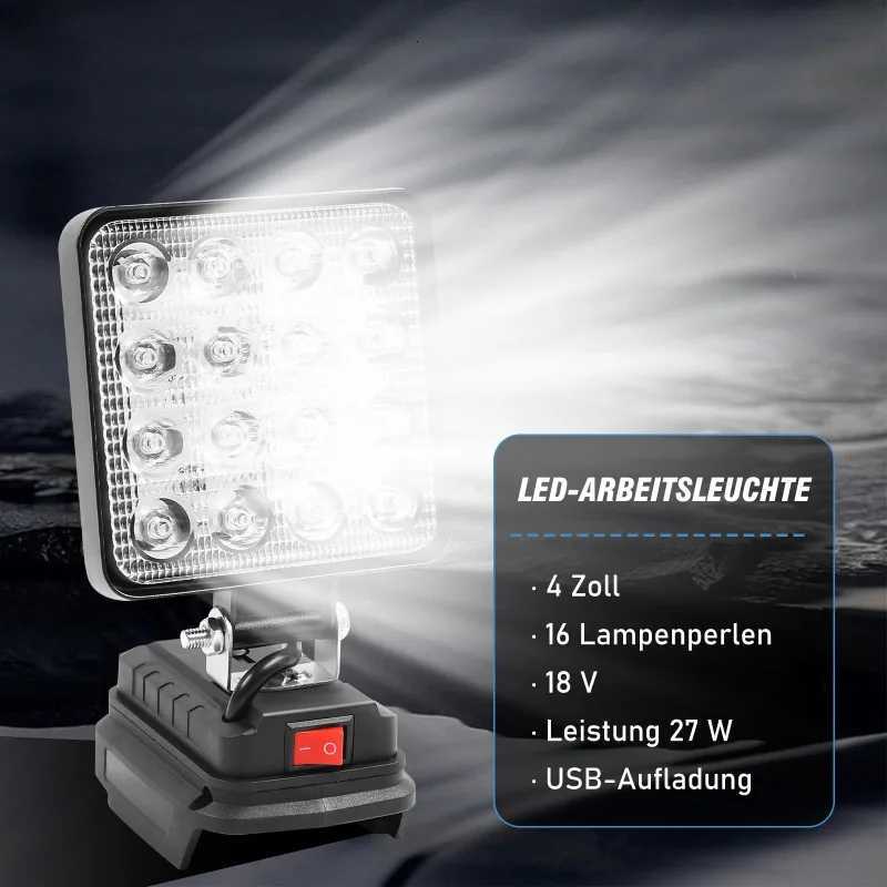 Outdoor 144V/18V LED Work Light Lithium Battery Lanterns Flashlight Camping Lamps Emergency Lighting Long-lasting Illumination M251115