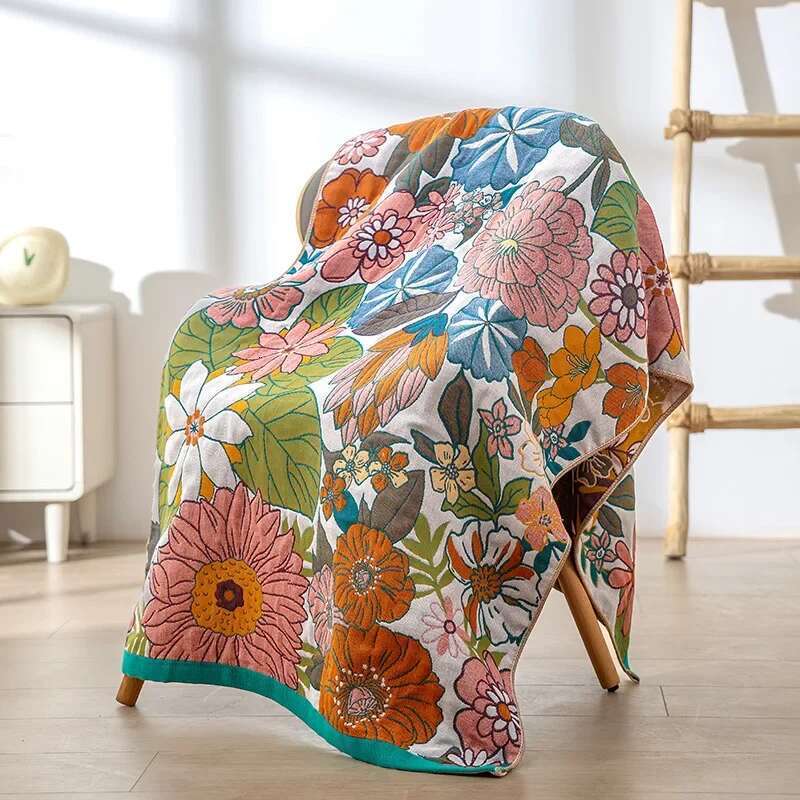 Large Size Pure Cotton Gauze Absorbent Quick Drying Bath For Home Bathroom Wrapped Beach Shower Towel 80*160Cm