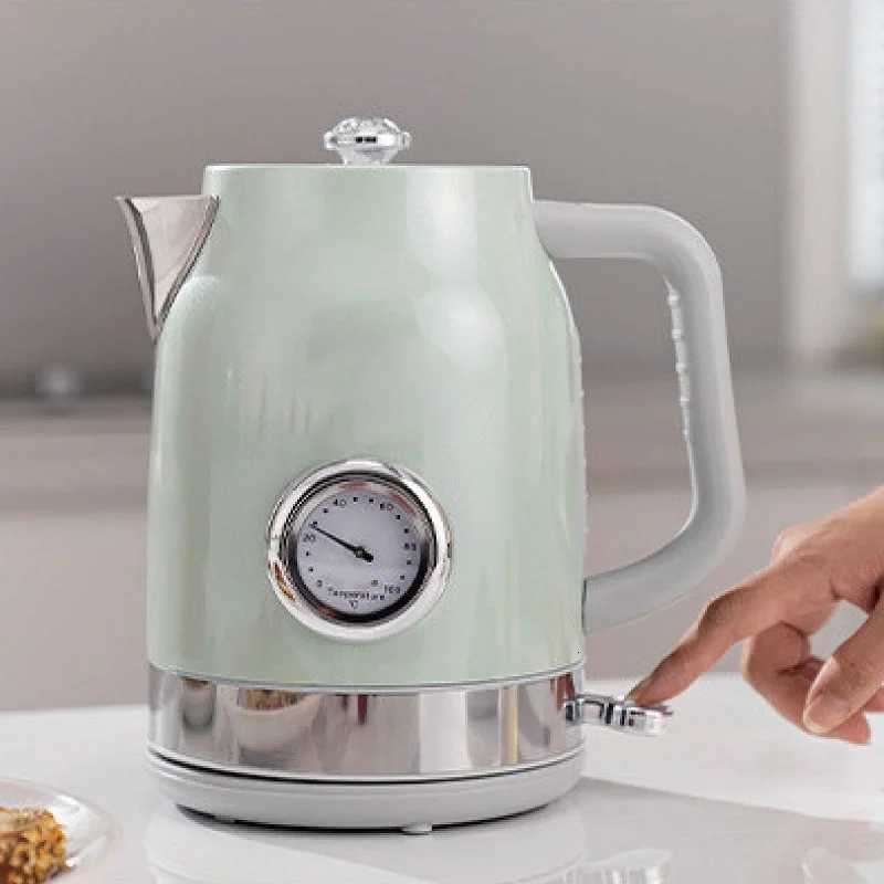 17L Retro Electric Kettle With Thermometer 304 Stainless Steel Fast Water Boiling For Tea/Coffee Kettle Auto Power-off 1800W Y251114