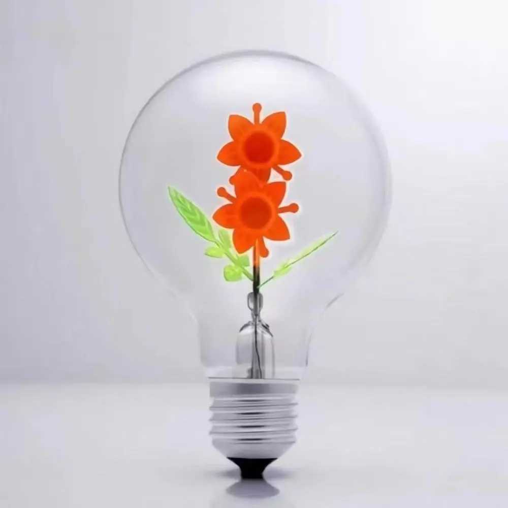 Energy Saving Rose Flame Light Bulb Sunflower Love Art Light Bulb Atmosphere Screw Holder Creative Night Lamp Festival C251115