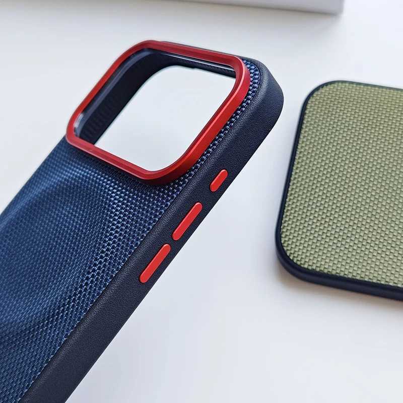 For iPhone 17 Pro Max 17 Air Case Luxury Magnetic Soft TPUNylon Woven Leather Back Anti-Fingerprint Cover for iPhone17 J251202