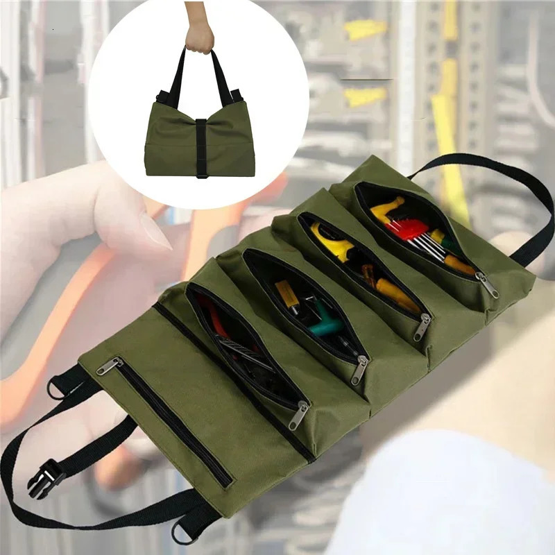 Multi-Purpose Tool Bag High Quality Professional Multi Pocket Hardware Tools Pouch Roll UP Portable Small Tools Organizer Bag 250407