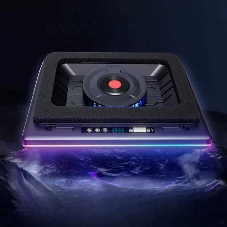 V12 RGB Gaming Laptop Cooler with 55-inch Powerful Turbine Fan 156-21 inches Adjustable Speed Touch Control LCD ScreenM251115