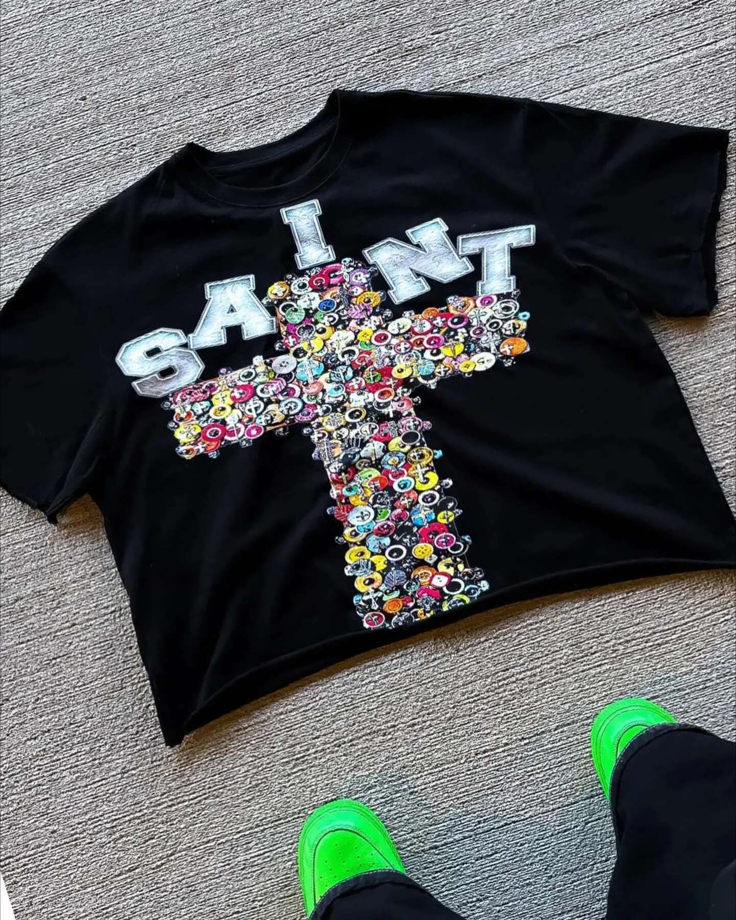 American Vintage Cross Oversized Fashion Trend Loose Short Sleeve T-Shirt Graphic T Shirts Women Clothes