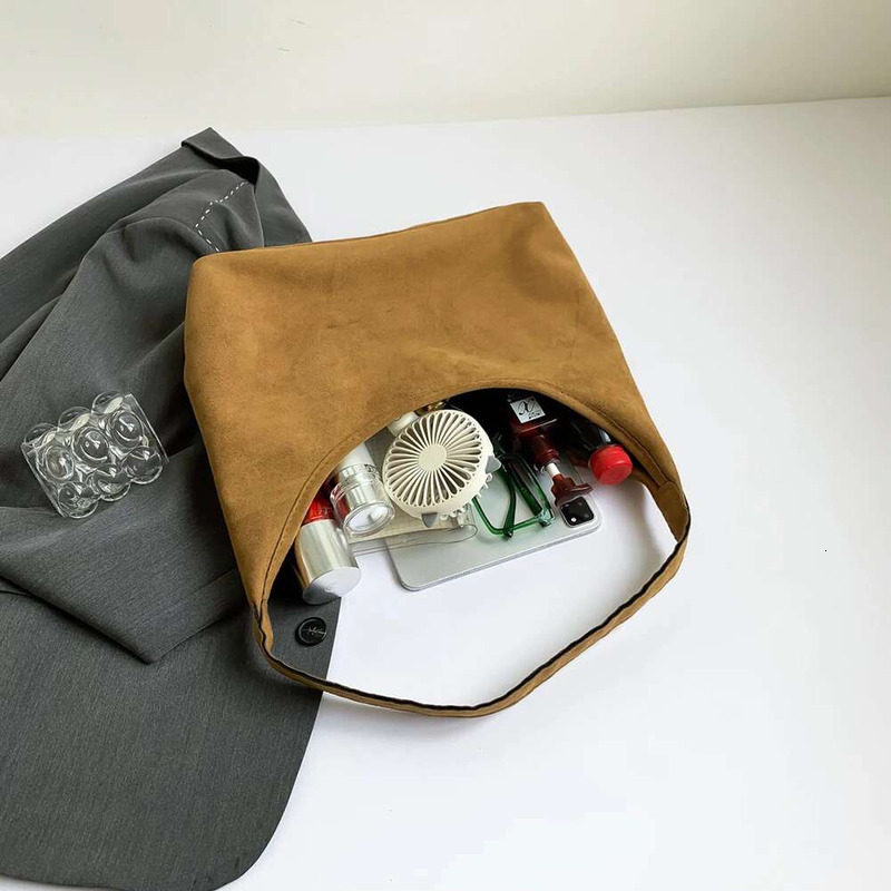 Women Faux Suede Fashion Large Capacity Patchwork Shoulder Designer Tote Handbag Outdoor Travel Bag