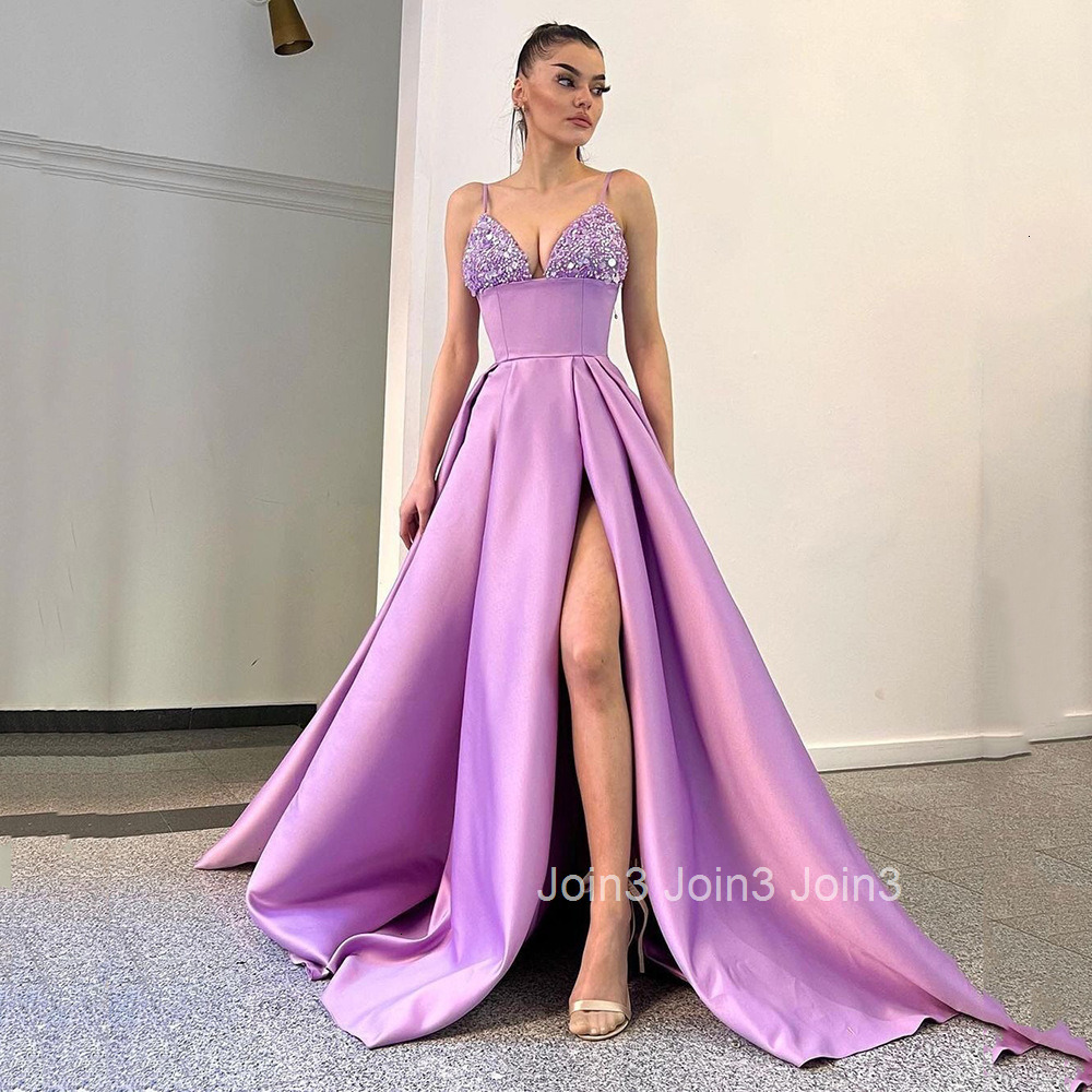 2025 Spring/summer New Womens Dress Deep V-sequin Strap Sexy Split Dress