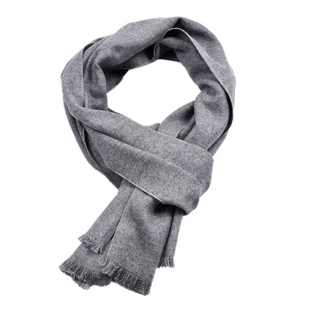 Luxury Solid Color Cashmere Scarf Winter Warm Neckerchief Pashmina Navy Black Shawl Scarf for Men Casual Business Scarves Echarpe Wraps Y251115
