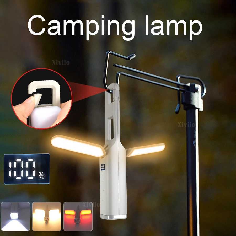 LED Protable Rechargeable Camping Light Tent Chandelier Ultra Long Life Multi-function Flashlight Folding Hand Lamp M251115
