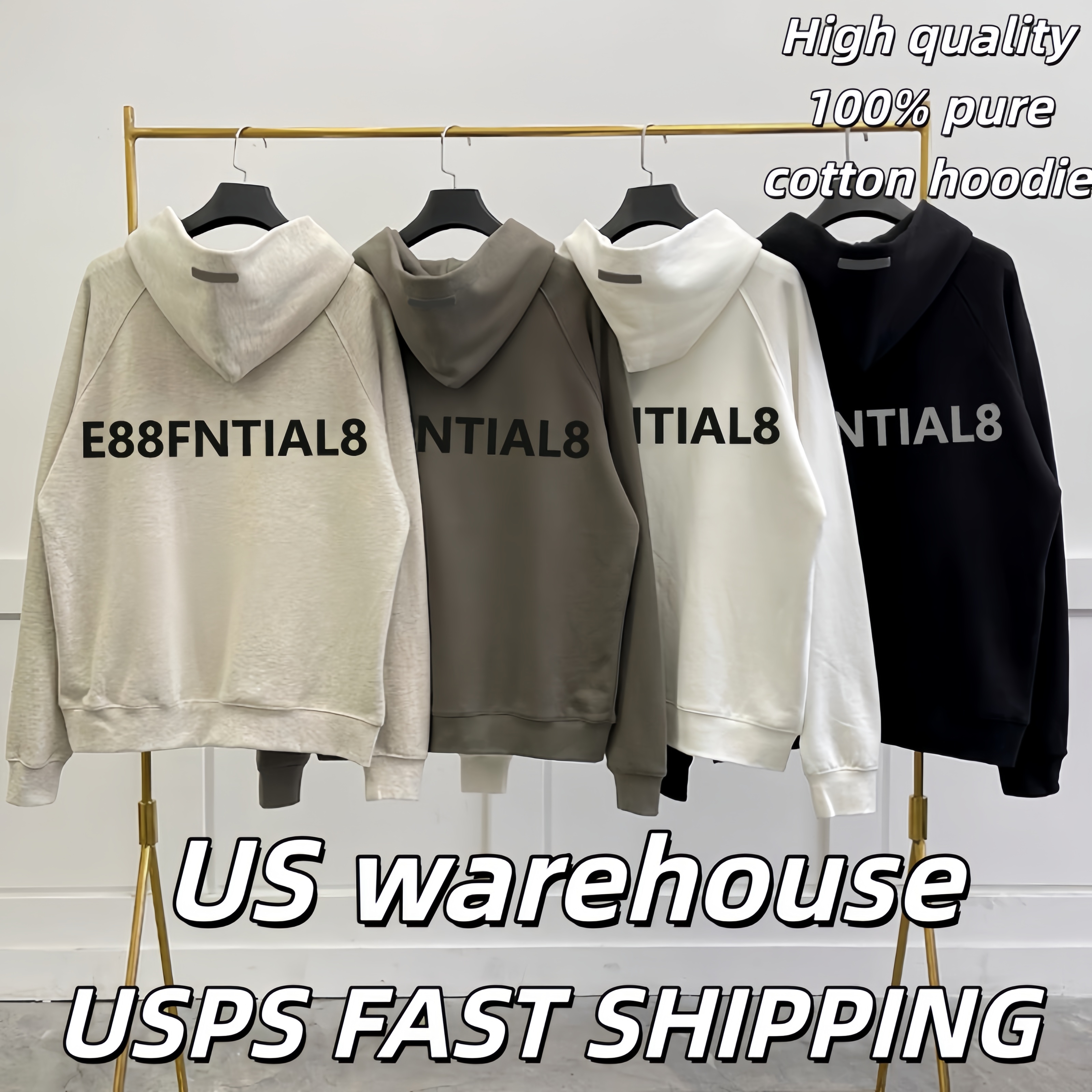 Essentials Hoodies Mens Designer Hoodie Letter Printed Cotton Long Sleeves Pullover Unisex Hooded Sweatshirt Casual Sweatpants