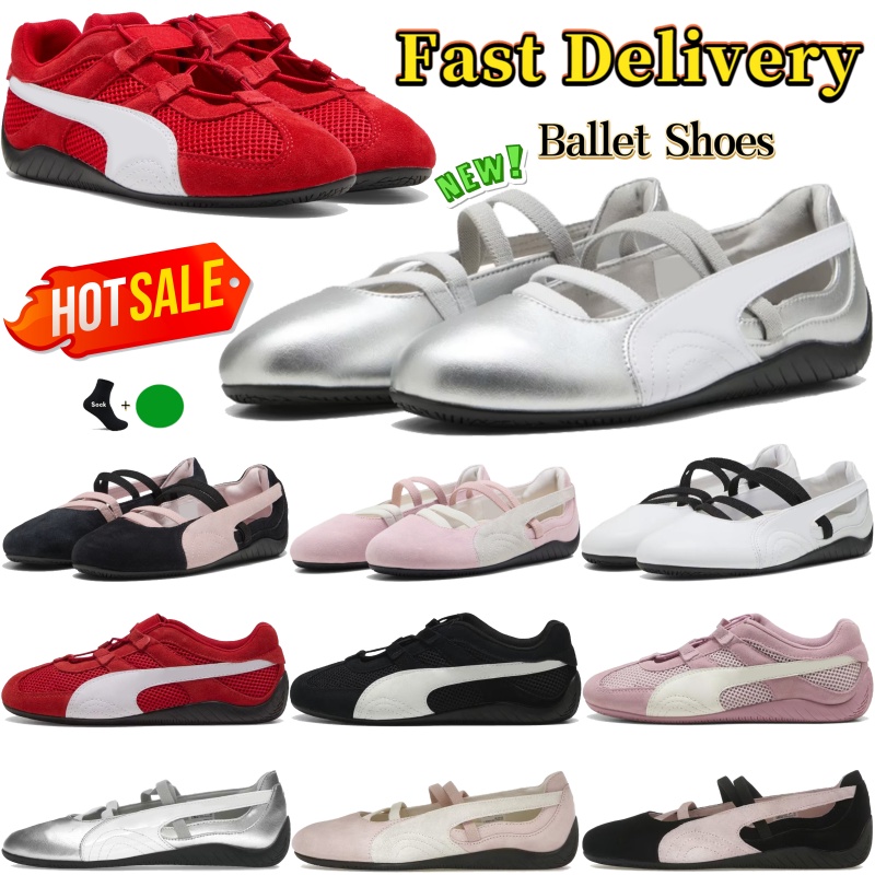 Ladies dancing shoes womens designer sandals Silver White Black Mauve Mist Whisp of Pink red women Germany Speedcats Ballet slippers mens flat suede sneakers Loafer