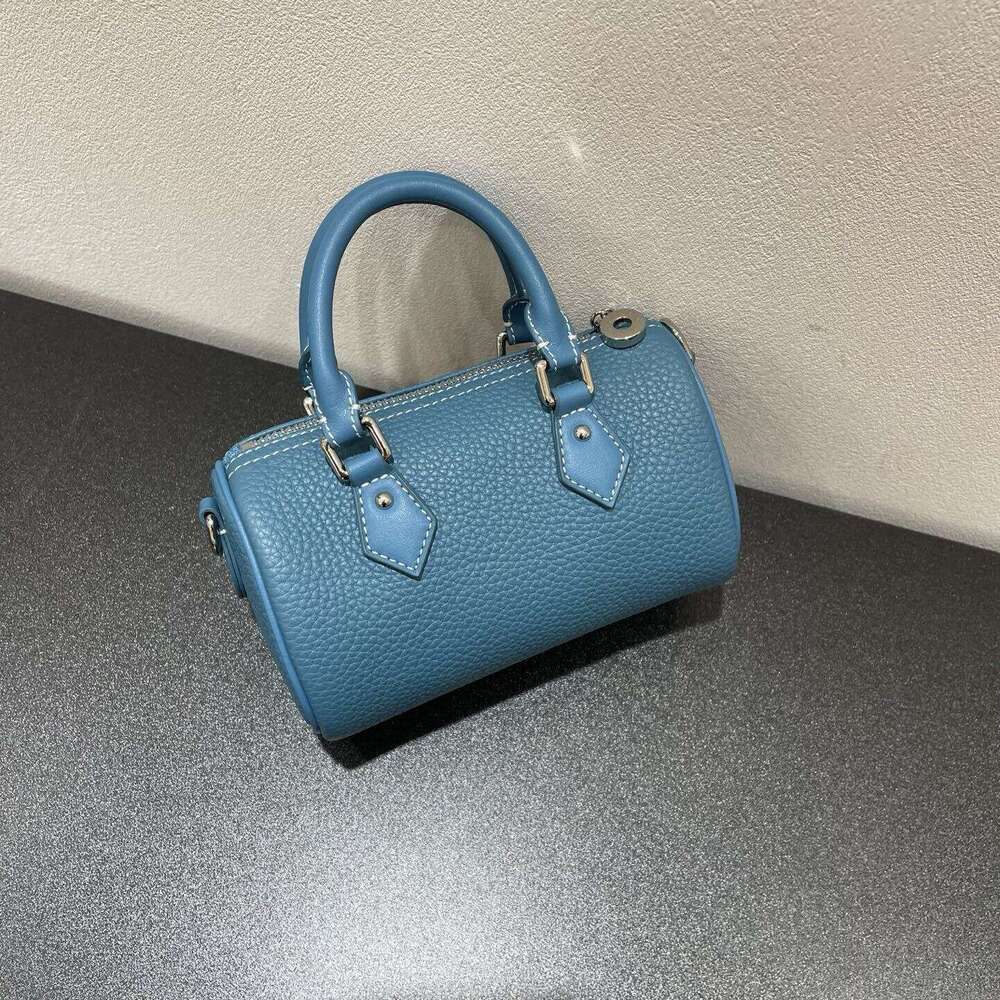 Mm Women's Bags Women's Boston Bowling New TC Cowhide Handbag Crossbody Niche Design Shoulder Bag