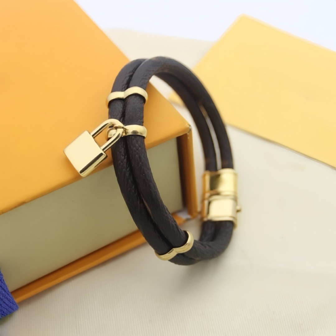 High Quality Leather Bracelet Designer Bracelet Bangle Womens Mens Silver Gold jewelry Stainless Steel Party Chirstmas Valentine's Day Gift Luxury Bracelet Cuff