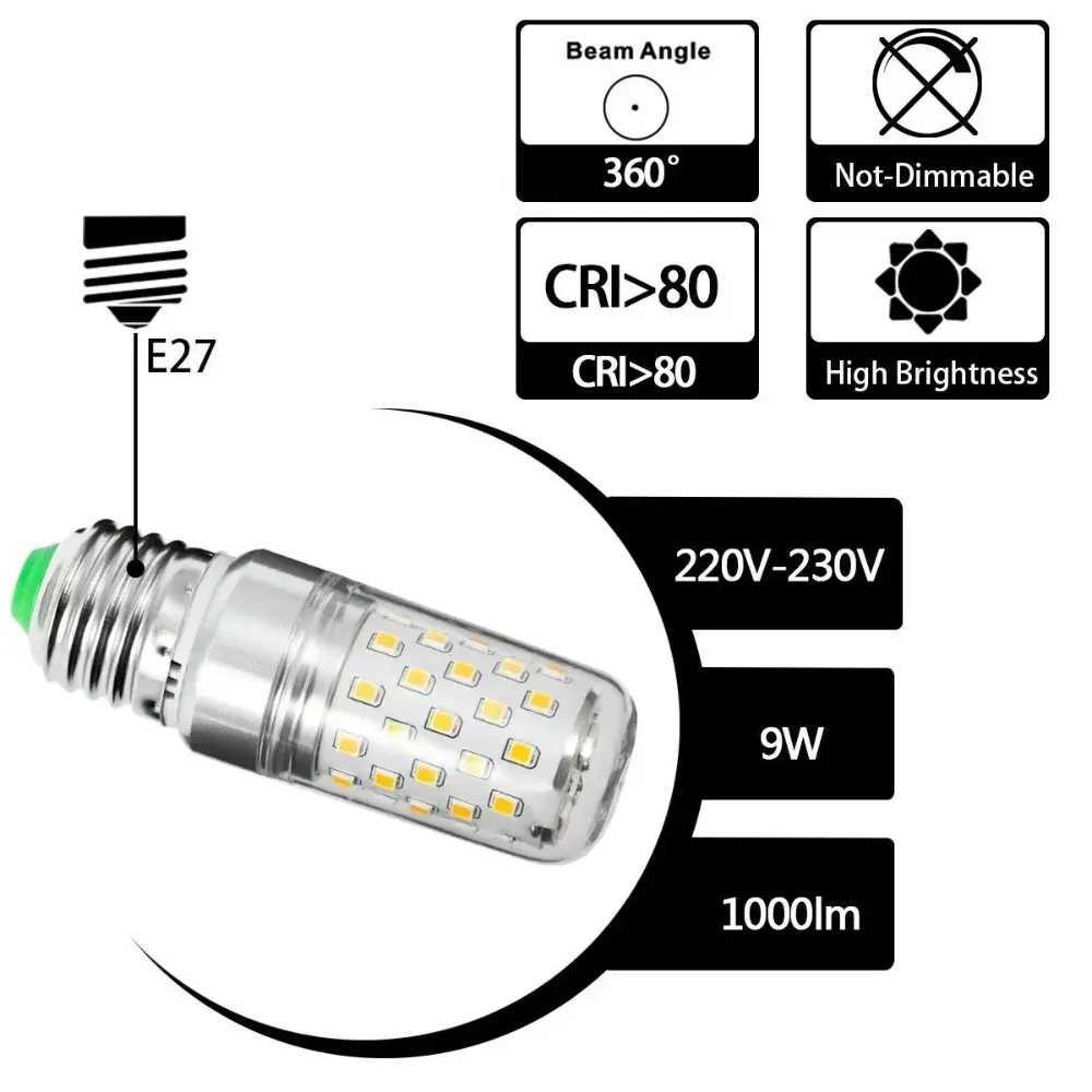 Melery E26 E27 LED Corn Light Bulbs 12W 9W Lamp 80W Incandescent 1000lm Warm White 2700K Edison Screw Candle Home Bedroom 3PCS C251115