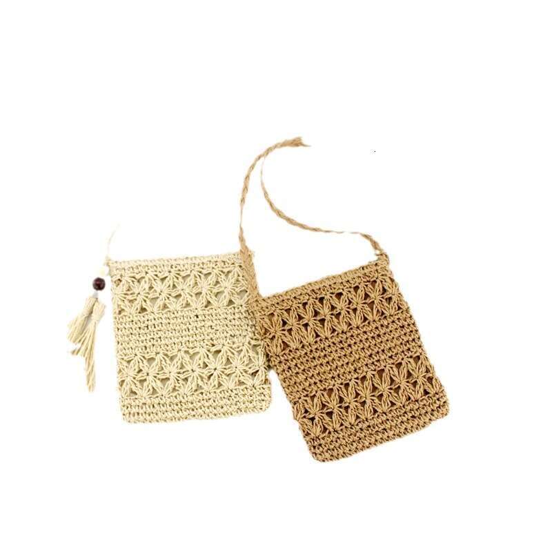 Handmade Beach Bag Instagram's New Forest Style Hollowed Out Single Shoulder Crossbody Tassel Beach Casual Women's Grass Woven Bag Kq2