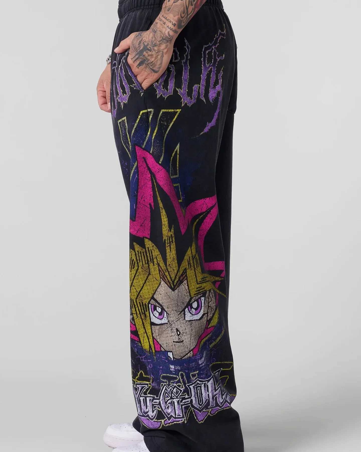 New Y2k Blue-Eyes White Dragon Pants Men Baggy Popular Trouser Wide Leg Casual Joggers Harajuku Strtwear Men Clothing X251115