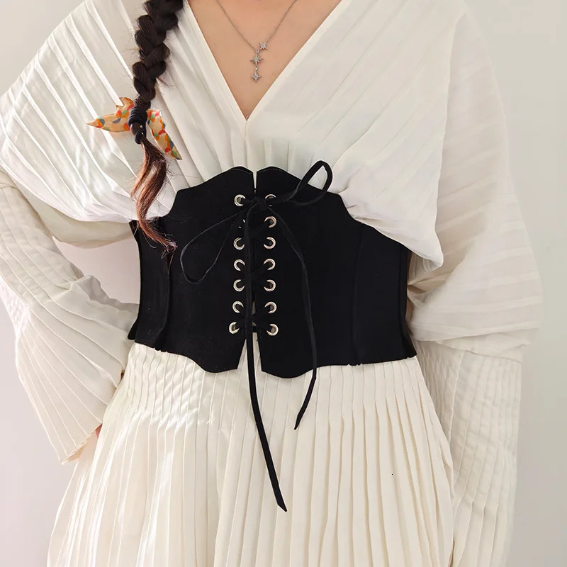 Boho Suede Pu Leather Corset Belt For Women Wrap Around Obi Style Cinch Waistband Black Cummerbund Brown Western Cowboy Belt 251114CJ