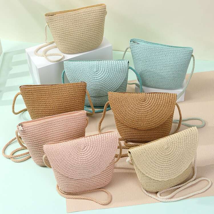 Handmade Beach Bag Cute Straw For Young Girls, Mobile Phone Crossbody, Zero Wallet, 2025 New Summer Beach Handmade Woven Shell Bag Kq2